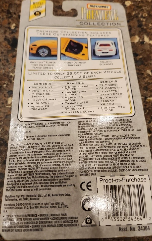 Matchbox 1995 Lamborghini Diablo Premiere Collection Silver Series 5 - Image 2 of 4