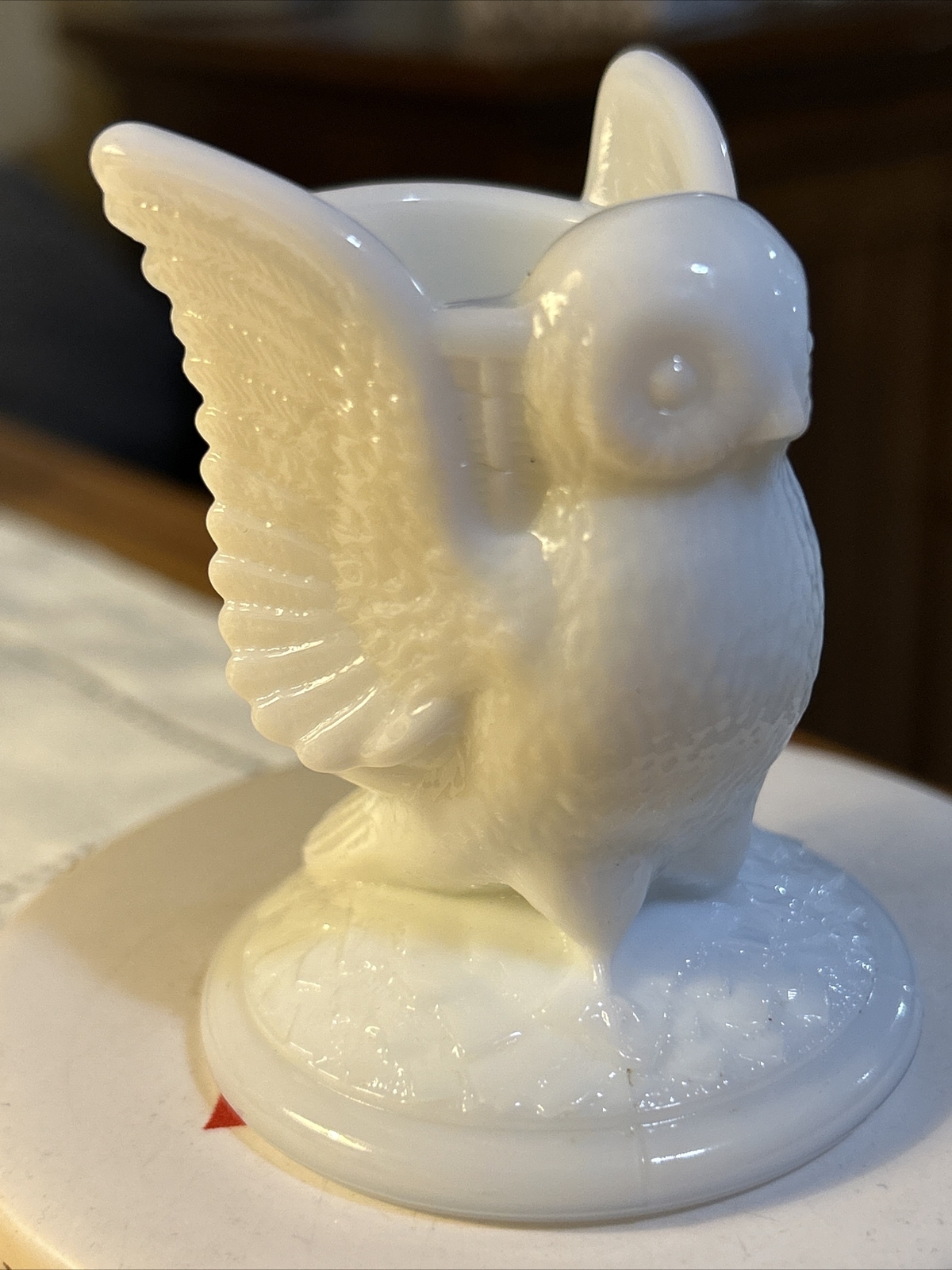 Westmoreland Milk Glass OWL Toothpick (vintage)or Match Holder eBay