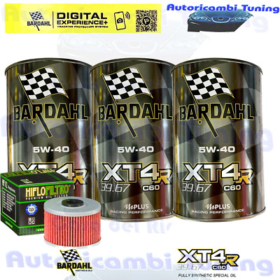 Bardahl XT4R 5W40 Ölwechselkit + Filter Für Kawasaki KLX140G 2017-2020