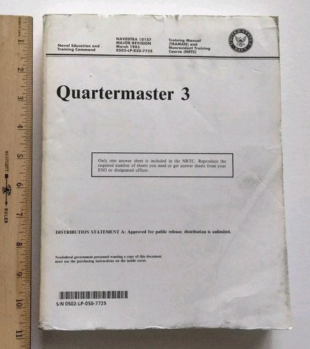 Vintage Quartermaster 3 NAVEDTRA 10157 1985 U.S. Navy - Picture 2 of 14