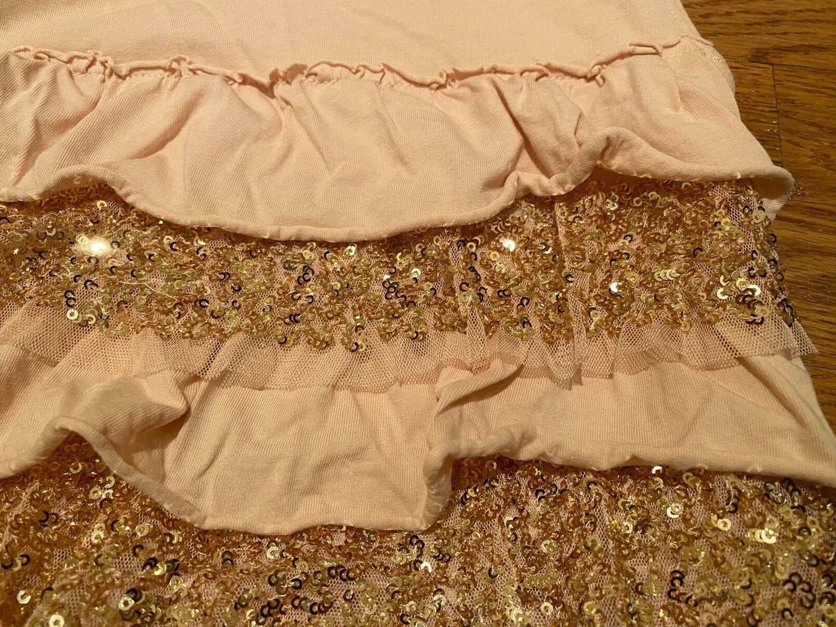 Top Sans Manches Mini Boden Rose Clair à Paillettes Et Tulle - Taille 7-8 Ans, Très Bon état