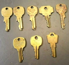 Lot of 8 Office / Cabinet / Desk Keys National Cabinet / Lock Co. Compx and misc