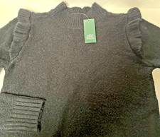 Wild Fable Women's/Junior's Mock Neck Pullover Sweater; Black, L
