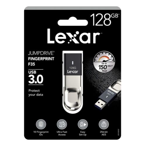 New Lexar JumpDrive Fingerprint F35 PRO 64GB 128GB 256GB USB 3.0 USB Flash Drive - Picture 8 of 17
