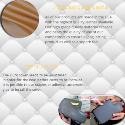 Kar Designers Beige Leather Center Console Armrest Cover For 2011-2015 Kia Optima – Premium Skin, 2-Yr Warranty