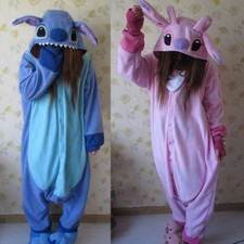2025New Adult Blue Stitch Kigurumi Pajamas Animal  angel lilo Cosplay Costume@