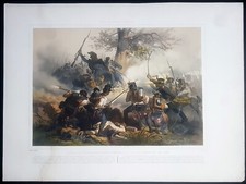 Stampa antica risorgimento indipendenza italiana 1848 battaglia Santa Lucia 