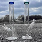 10" Tall Clear 38x4mm Glass Ripper Bong Beaker or Straight Hookah Water Pipe