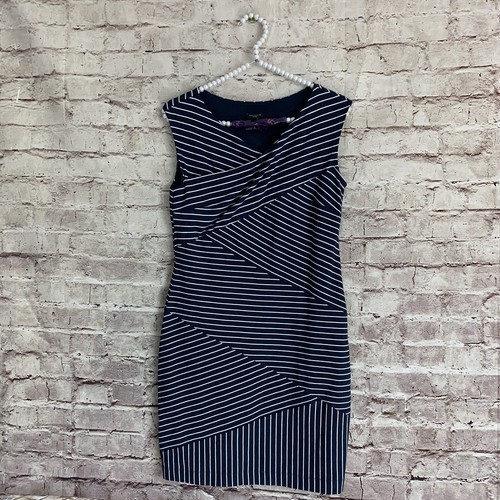 White Striped Asymmetrical Dress 