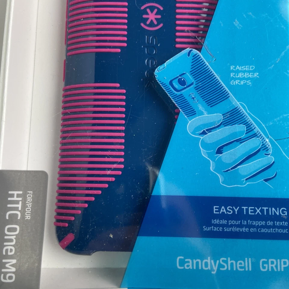 Funda de teléfono Speck CandyShell GRIP para HTC One M9 | Funda de plástico rosa y azul Foto 2 de 4