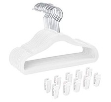 Non-Slip Clothes Hangers for Baby and Kids 30-Pack Velvet Hangers with 10 Fin...