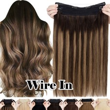Thick Wire In 100 Real Remy Human Hair Extensions Clip Ins Highlight One Piece