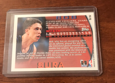 1996-97 Topps Foil 50th Anniversary Basketball #22 Bob Sura RC SP