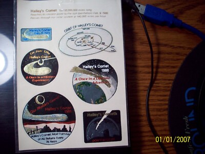 Halley's COMET 1986 DECAL SHEET EW.  EX CONDITION