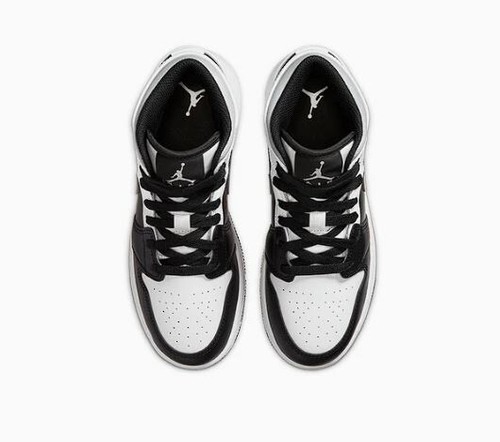 Nike Air Jordan 1 Mid White Shadow Black/Grey White GS Grade School Brand New - Picture 3 of 5
