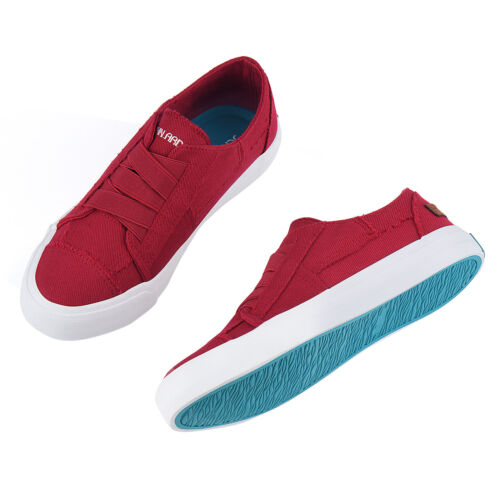 Jenn Ardor Damen Canvas Slipper Turnschuhe niedrig oben Freizeit Wanderschuhe für Tennis - Bild 74 von 83