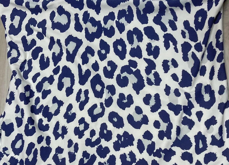 Espléndido traje de baño de una pieza para niñas talla 12 azul marino leopardo beige crema 52537 Foto 2 de 4