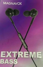 Magnavox MHP4857 In-Ear Silicon Earbuds Extreme Bass Black music sound 1818-314
