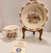 Royal Doulton 1984 BUNNYKINS 2Pc Children Cup Bowl GOLDEN JUBILEE Celebration