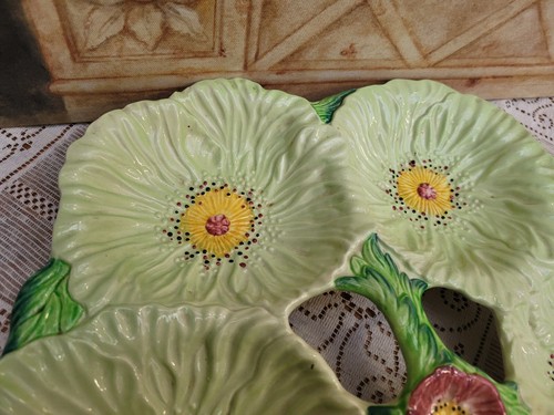 Vintage Carlton Ware grün Mohn groß 5 Abschnitte Hors D'oeurves Tablett Servieren - Bild 5 von 11