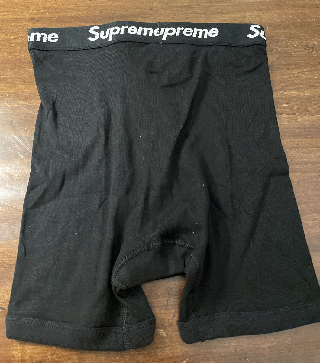 SUPREME/ HANES BOXER BRIEFS/ BLACK/ SINGLES (ONE BOXER) SIZE MEDIUM/  AUTHENTIC