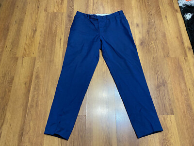 CANALI ROYALBLAU WOLLTWILL GERADE KLEID TAILLIERT HOSE DIETRO-50