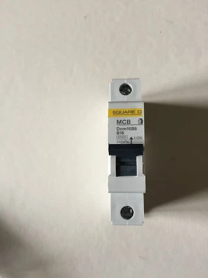 DOUBLE D (SCHNEIDER ELECTRIC) Square D DOM 16B6B16 16A SP Type B Curve MCB 240V