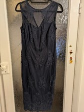 Next Navy Floral Lace Sleeveless Dress Size 12