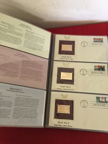 76 Golden Replicas of US Stamps from Postal Commemorative Society 22k Gold FDC - Picture 8 of 10