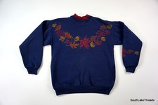 VTG Art Unlimited Leaf Color Change Fall Autumn Print Sweatshirt Sz Large Rustic