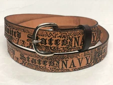US Navy,American,Genuine Leather,100%Top Grain,1 1/2"wide,US Seller&.H.tooled 