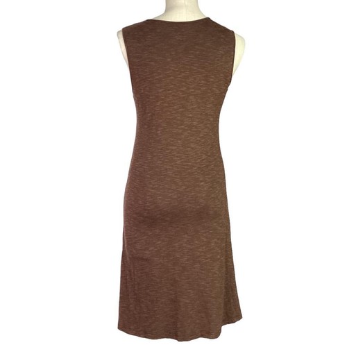 Horny Toad Dress Womens S Brown Twist Front Midi Cotton Blend Knit Sleeveless - Picture 5 of 6