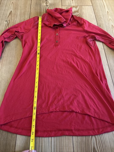 Lululemon Top Womens 10 12 Red Pedal Power Long Sleeve Pullover Cycling - Picture 4 of 8