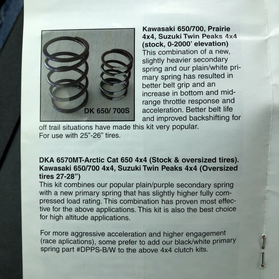Kit de embreagem Dalton 04 Arctic Cat, 01-04Kawasaki 650/700 All V-twins 04 Suzuki 700 - Imagem 3 de 4