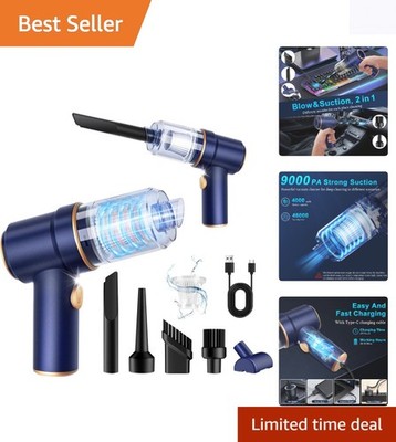 Portable 120W Handheld Car Vacuum Cleaner with HEPA & LED Light for Quick Clean