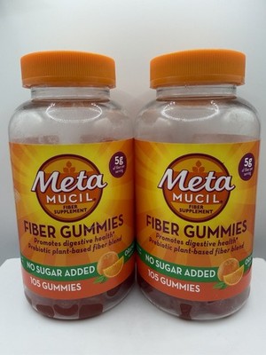 Metamucil Fiber Supplement Gummies Orange Flavor 105 Count Each 6/27 - 2 Pack