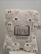 NWT SAME DAY SHIP VIRAL TIK TOK COSTCO FAUX FUR HALLOWEEN FALL THROW WHITE GHOST