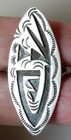 Navajo Jerry Nelson Sterling Silver Ring 1 3/4" x 5/8";  Sz 5.5