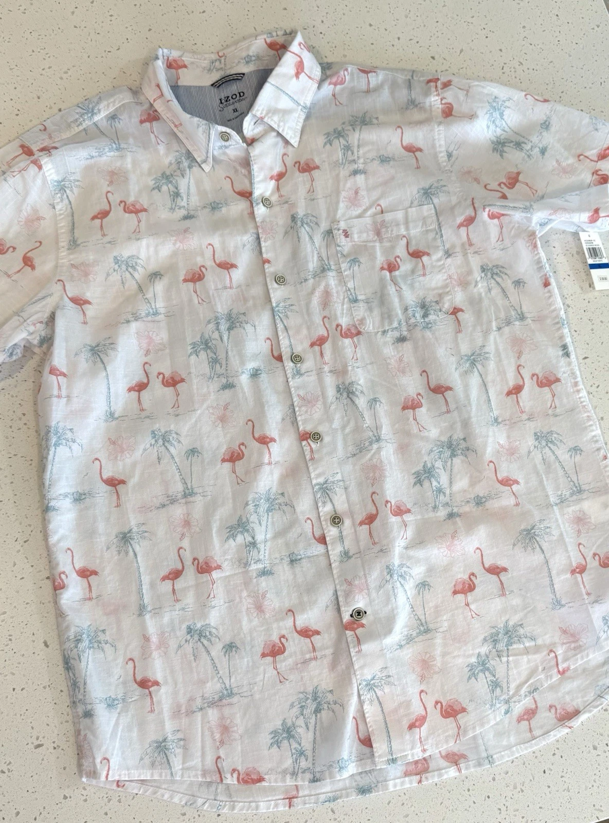 NEW XL IZOD Saltwater Flamingo Button Down Shirt Summer Beach Mens Short Sleeve
Opens in a new windo