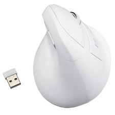 Digio2 Ergonomic Wireless Mouse, BlueLED, White