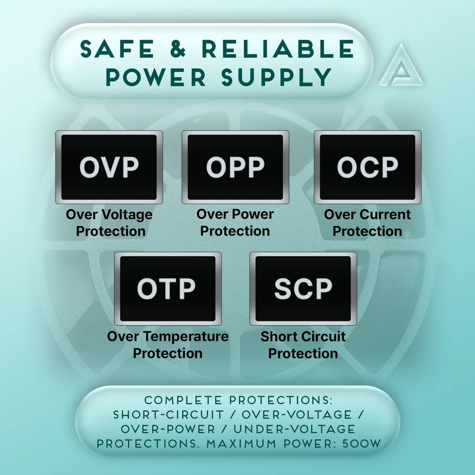 Apevia Tfx Pfc500w 500W Atx Power Supply Active Pfc With Multiple Protections - Image 4 of 4