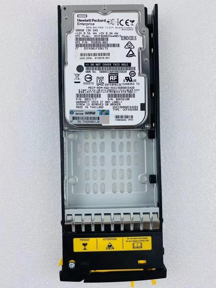 HPE 600GB 8000 3PAR K2P98B 810764-001 12Gb 15K SAS 2.5" HDD Internal Hard Disk - Image 3 of 4