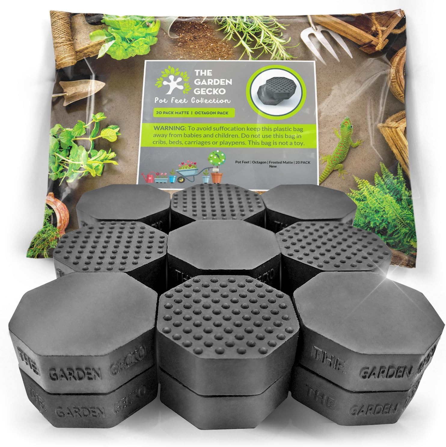 Invisible Pot Feet for Outdoor Plant Pots and Flowers Solid Rubber Pot Risers wi