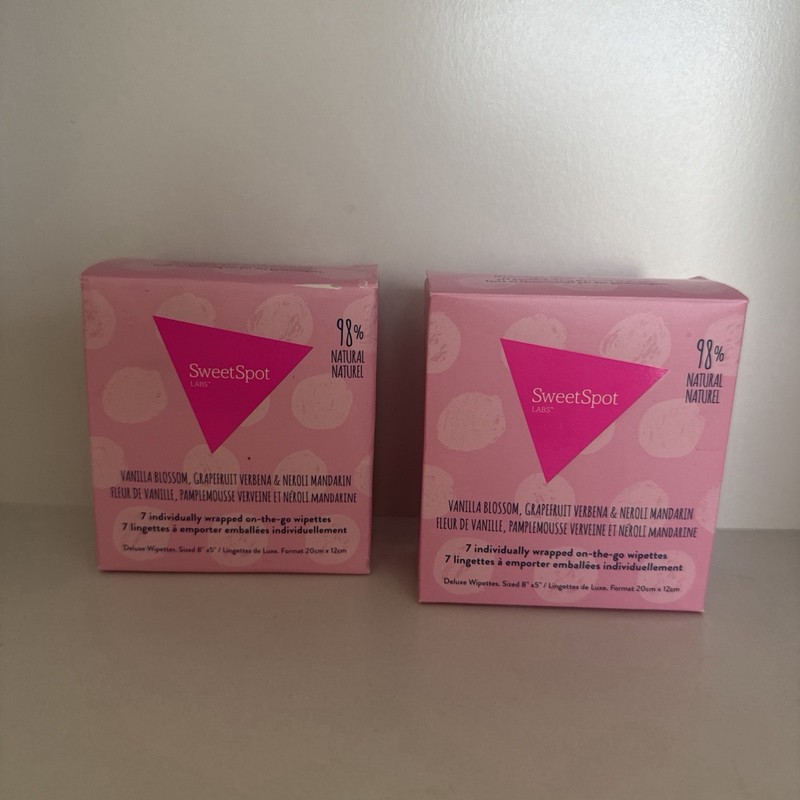 2x SweetSpot Labs On-The-Go Feminine wipes Individually Wrapped see description 