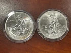 1982 and 1985 Engelhard Prospector -  Each 1 Fine oz Silver Round