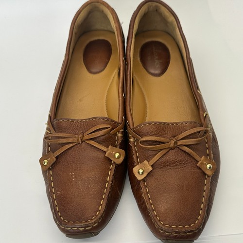 Clarks Artisan Womens Brown Leather SlipOn Moccasin Loafers Driving Shoe Sze 6.5 - Picture 8 of 9