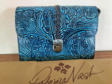 Patricia Nash Apricale Crossbody Bag Safflower Blue Mediterranean Tooled W/ Bag