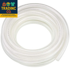 1/2" ID X 3/4" OD - 10 Ft High Pressure Braided Clear PVC Vinyl Tubing Flexible