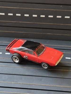 VINTAGE Aurora AFX TJET 1969 DODGE CHARGER RED BIG TIRES 