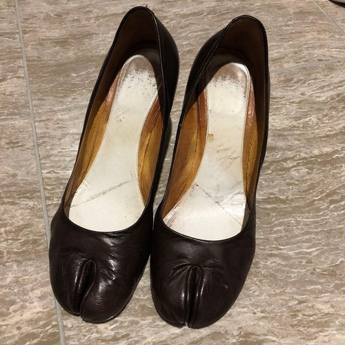 Maison Martin Margiela Dark Brown Tabi Pumps Women Heel Original Women 6.0US